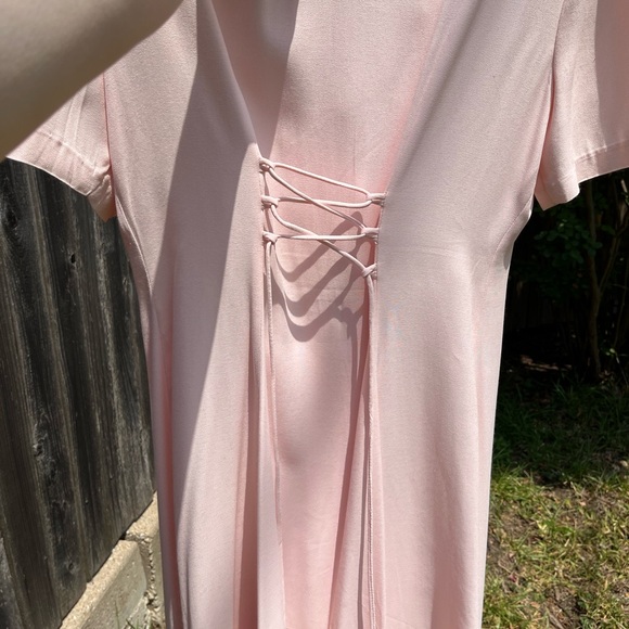 Vintage Dawn Joy Pink‎ Lace Collar Button-Down Dress - Picture 12 of 15